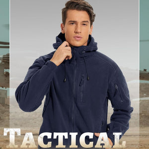 TACVASEN Navy Men's Tactical Fleece Jacket Hoodie Winter Down Jackets