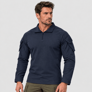 TACVASEN Navy Men's Tactical Military Long Sleeves Shirt