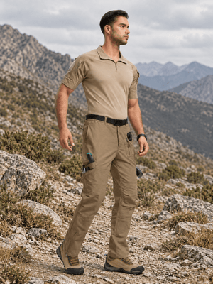 TACVASEN Coyote Brown Men's Tactical Outdoor Ripstop Cargo Pants