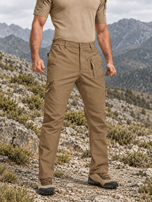 TACVASEN Coyote Brown Men's Tactical Outdoor Ripstop Cargo Pants