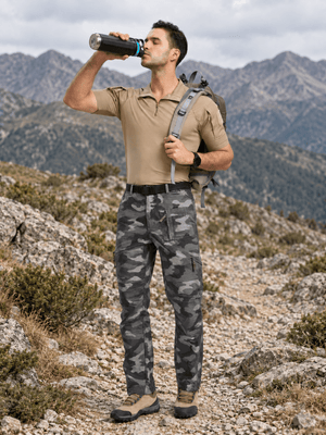 TACVASEN Grey Camouflage Men's Tactical Outdoor Ripstop Cargo Pants