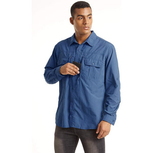 TACVASEN Khaki Men's Tactical UPF Sun Protection Long Sleeve Shirt