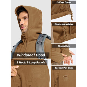 TACVASEN Army Green Men's Tactical Thermal Bomber Coats