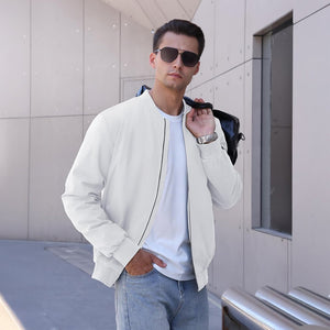 TACVASEN White Thermal Quilted Waterproof Bomber Jacket