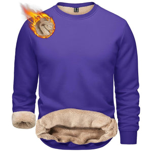 TACVASEN Purple Men's Sherpa Lined Sweatshirt Warm Heavyweight Fleece Pullover