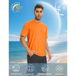 TACVASEN Blue Men's UPF 50+ Breathable Quick - Dry Outdoor Swim T-Shirt