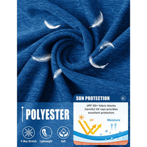 TACVASEN Sea Blue UPF 50+ Fishing Swim Long Sleeve Shirts