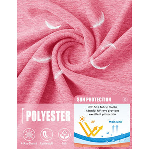 TACVASEN Pink UPF 50+ Fishing Swim Long Sleeve Shirts