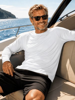 TACVASEN White Men's UPF 50+ Long Sleeve Quick Dry Sun Protection Shirt