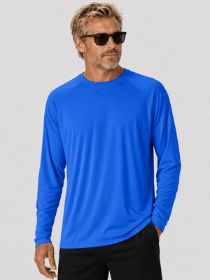 TACVASEN Sapphire Blue Men's UPF 50+ Long Sleeve Quick Dry Sun Protection Shirt