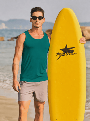 TACVASEN Emerald Green Men's UPF 50+ Moisture Wicking Sports Vests