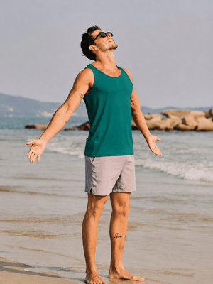 TACVASEN Emerald Green Men's UPF 50+ Moisture Wicking Sports Vests