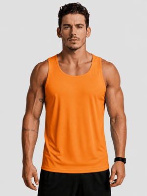TACVASEN Orange Men's UPF 50+ Moisture Wicking Sports Vests