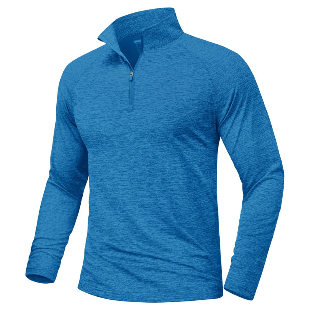 TACVASEN Sea Blue UPF 50+ Quarter Zip Long Sleeve Shirt