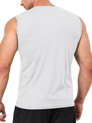 TACVASEN White Men's UPF 50+ Quick Dry Sleeveless Shirts