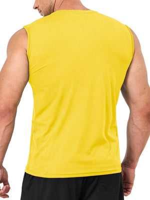 TACVASEN Yellow Men's UPF 50+ Quick Dry Sleeveless Shirts