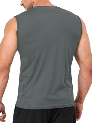 TACVASEN Dark Grey Men's UPF 50+ Quick Dry Sleeveless Shirts