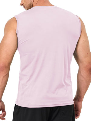 TACVASEN Pink Men's UPF 50+ Quick Dry Sleeveless Shirts