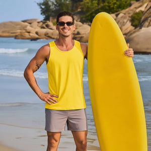 TACVASEN Yellow Men's UPF 50+ Quick Dry Workout & Gym Tank Top
