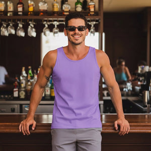 TACVASEN Light Purple Men's UPF 50+ Quick Dry Workout & Gym Tank Top