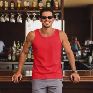 TACVASEN Red Men's UPF 50+ Quick Dry Workout & Gym Tank Top