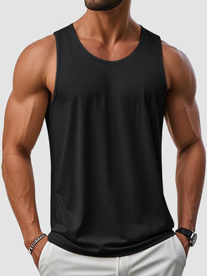 TACVASEN Black Men's UPF 50+ Quick Dry Workout & Gym Tank Top