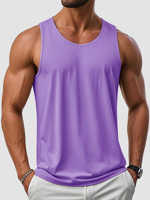TACVASEN Light Purple Men's UPF 50+ Quick Dry Workout & Gym Tank Top