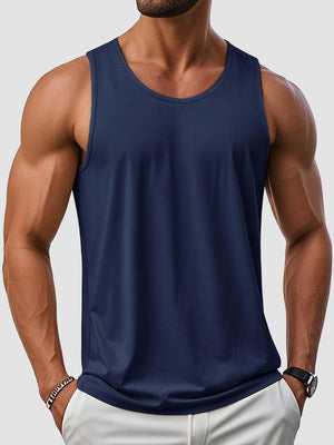 TACVASEN Navy Men's UPF 50+ Quick Dry Workout & Gym Tank Top