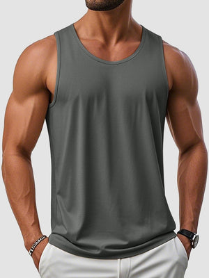 TACVASEN Dark Gray Men's UPF 50+ Quick Dry Workout & Gym Tank Top