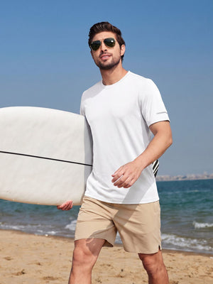 TACVASEN White Men's UPF 50+ Quick-Drying Functional Sports Shirt