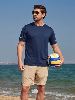 TACVASEN Navy Men's UPF 50+ Quick-Drying Functional Sports Shirt