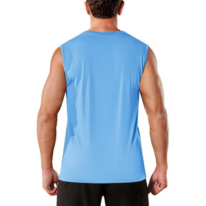 TACVASEN Waterfall Blue Men's Sleeveless Shirt Quick Dry UPF 50+ Gym Tank Top