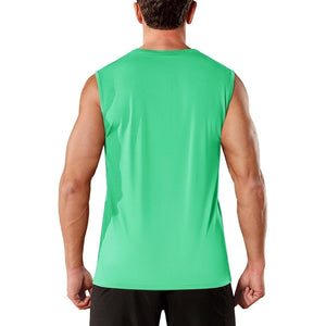 TACVASEN Mint Green Men's Sleeveless Shirt Quick Dry UPF 50+ Gym Tank Top
