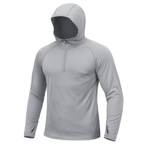TACVASEN Sky Blue Quarter Zip UPF 50+ Sun Protection Hoodie Shirts