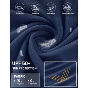 TACVASEN Sky Blue Quarter Zip UPF 50+ Sun Protection Hoodie Shirts