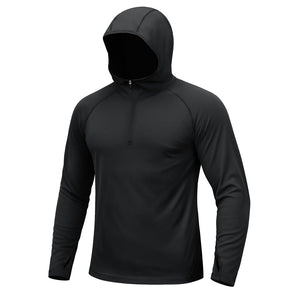 TACVASEN Sky Blue Quarter Zip UPF 50+ Sun Protection Hoodie Shirts