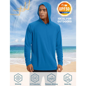 TACVASEN Blue Men's UPF 50+ Sun Protective Athletic Rash Guard Shirts