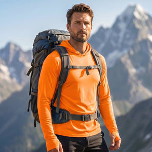 TACVASEN Orange Men's UPF 50+ Sun Protective Athletic Rash Guard Shirts