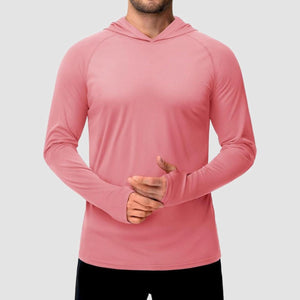TACVASEN Grey Pink Men's UPF 50+ Sun Protective Athletic Rash Guard Shirts