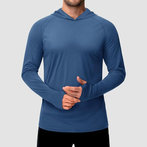 TACVASEN Blue Grey Men's UPF 50+ Sun Protective Athletic Rash Guard Shirts