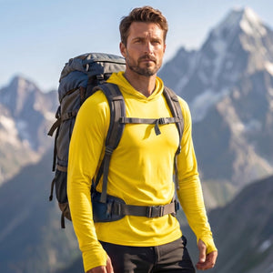 TACVASEN Yellow Men's UPF 50+ Sun Protective Athletic Rash Guard Shirts