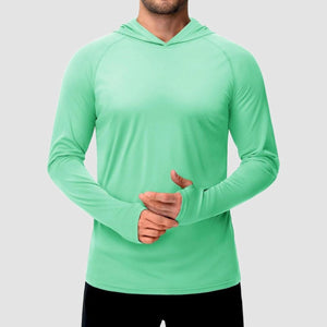 TACVASEN Mint Green Men's UPF 50+ Sun Protective Athletic Rash Guard Shirts