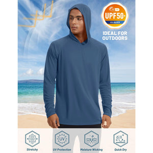 TACVASEN Blue Men's UPF 50+ Sun Protective Athletic Rash Guard Shirts