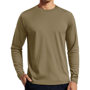 TACVASEN Dull Cyan Men's UPF 80+ Sun Shirt Quick Dry Long Sleeve Rashguard