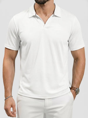 TACVASEN White Men's V Neck Short Sleeve Knitted Golf T Shirts