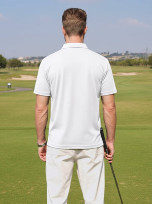 TACVASEN White Men's V Neck Short Sleeve Knitted Golf T Shirts