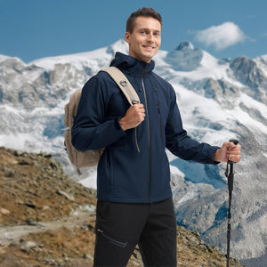 TACVASEN Navy Men's Warm Fleece Lined Softshell Outdoor Jacket