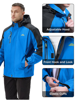 TACVASEN Royal Blue Men's Water-Repellent Softshell Jacket