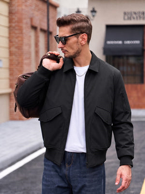 TACVASEN Navy Men's Water Repellent Windproof Winter Warm Bomber Jacket
