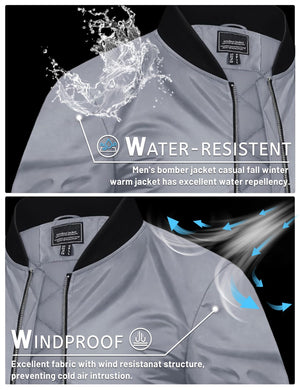 Men's Water-Resistant Windproof Bomber Casual Jackets - LT23M1148